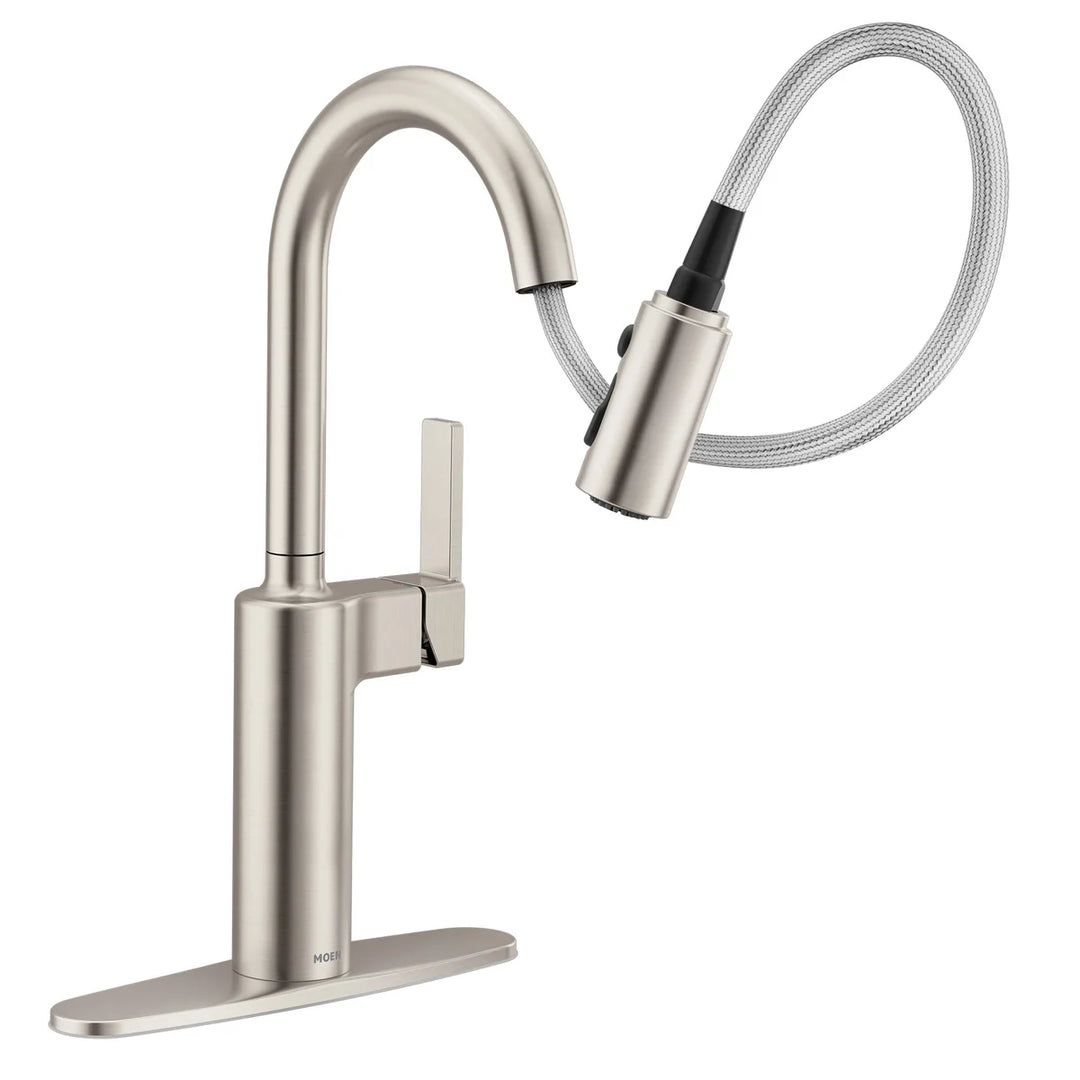 Moen - Robinet de cuisine à poignée unique et douchette extractible Nilain