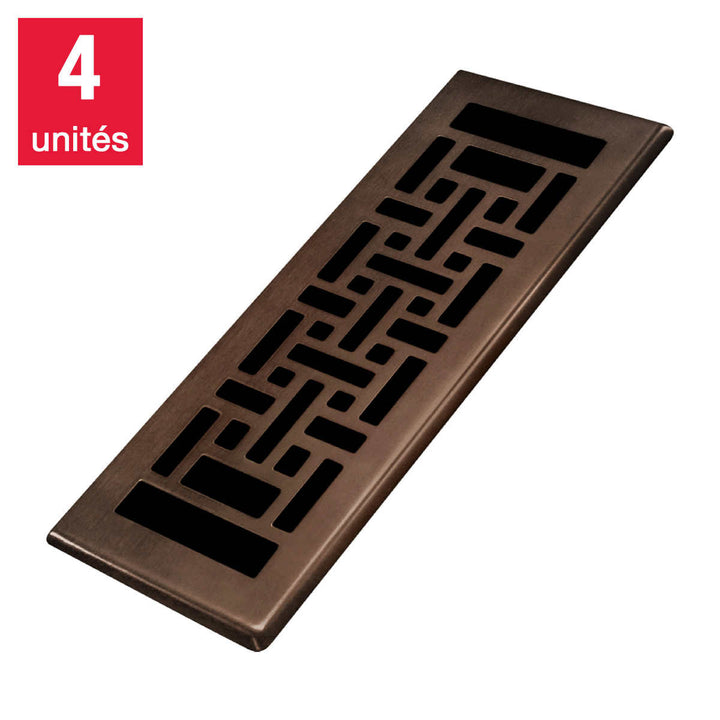 Manor House – Grilles de ventilation au fini bronze huilé, paquet de 4