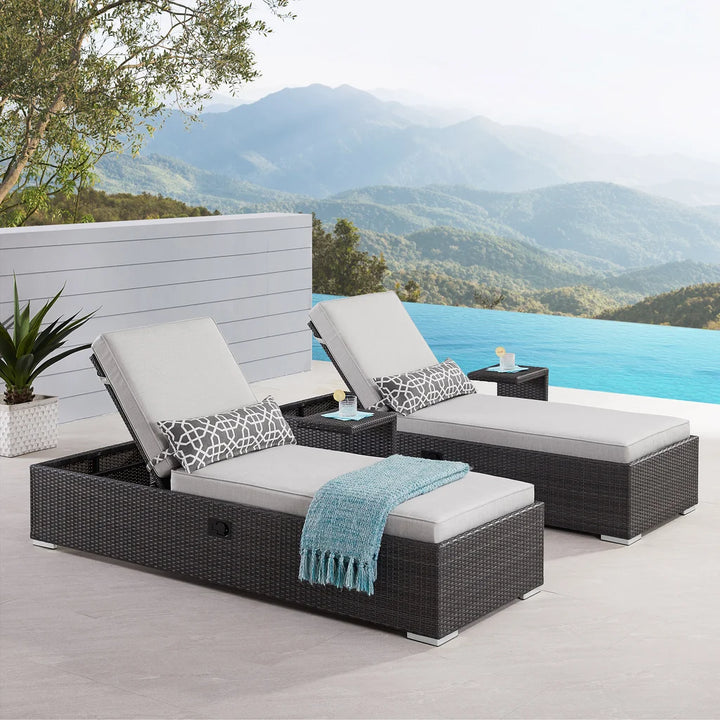 Sirio - Ensemble de chaises longues de patio Niko, 4 pièces