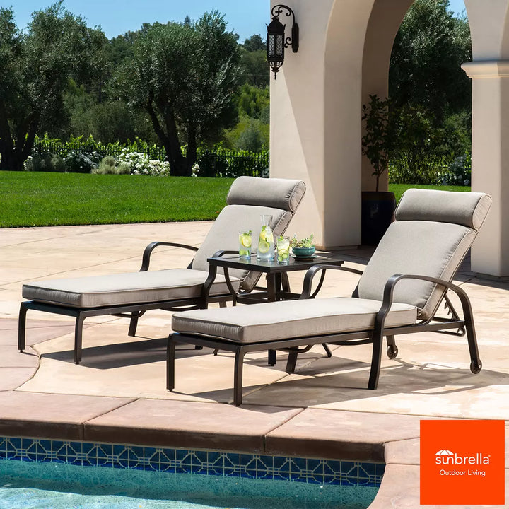 Sunvilla - Ensemble de chaises longues rembourrées