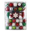 Unbreakable Christmas Decorations Set, 78 Pieces, in Red and Green