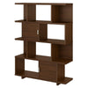 Kathy Ireland Home - Madison Avenue Modern Bookcase with 4 Shelves and Walnut Doors