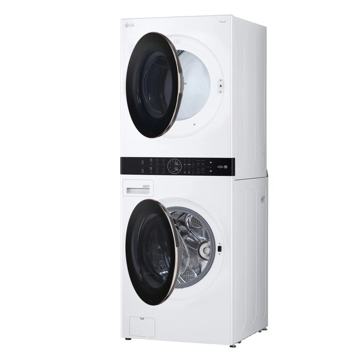 LG - Tour de lavage à chargement frontal, laveuse de 5,2 pi³ et sécheuse électrique de 7,4 pi³