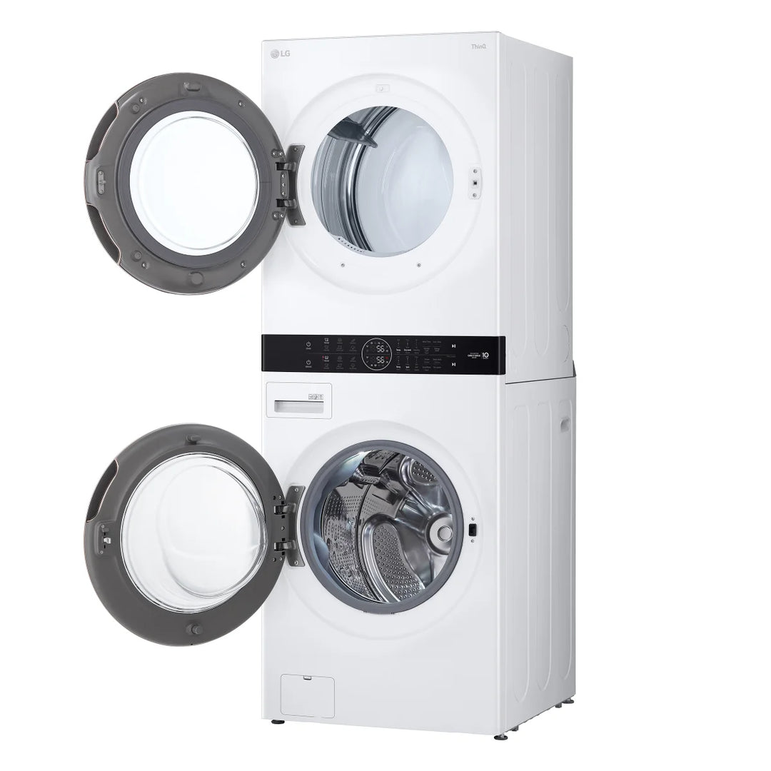 LG - Tour de lavage à chargement frontal, laveuse de 5,2 pi³ et sécheuse électrique de 7,4 pi³