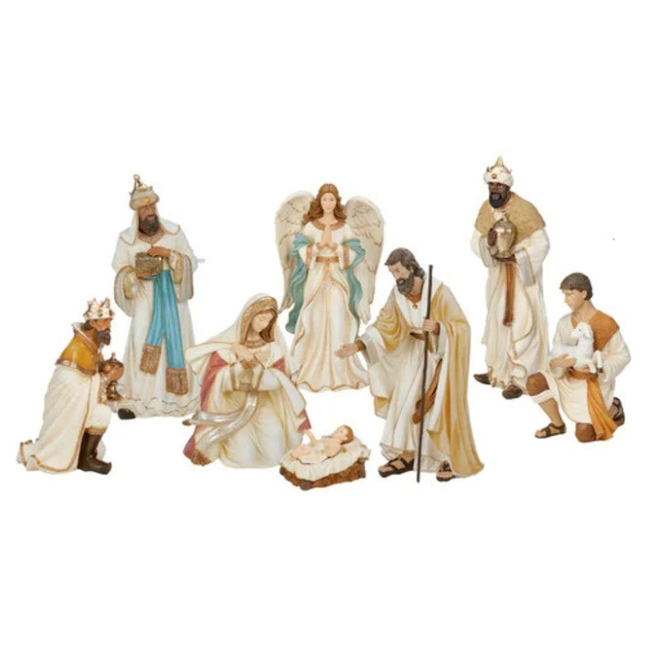 Ensemble de 9 personnages de la crèche de Noël