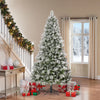 2.7 m Pre-lit Flocked Glitter Artificial Christmas Tree