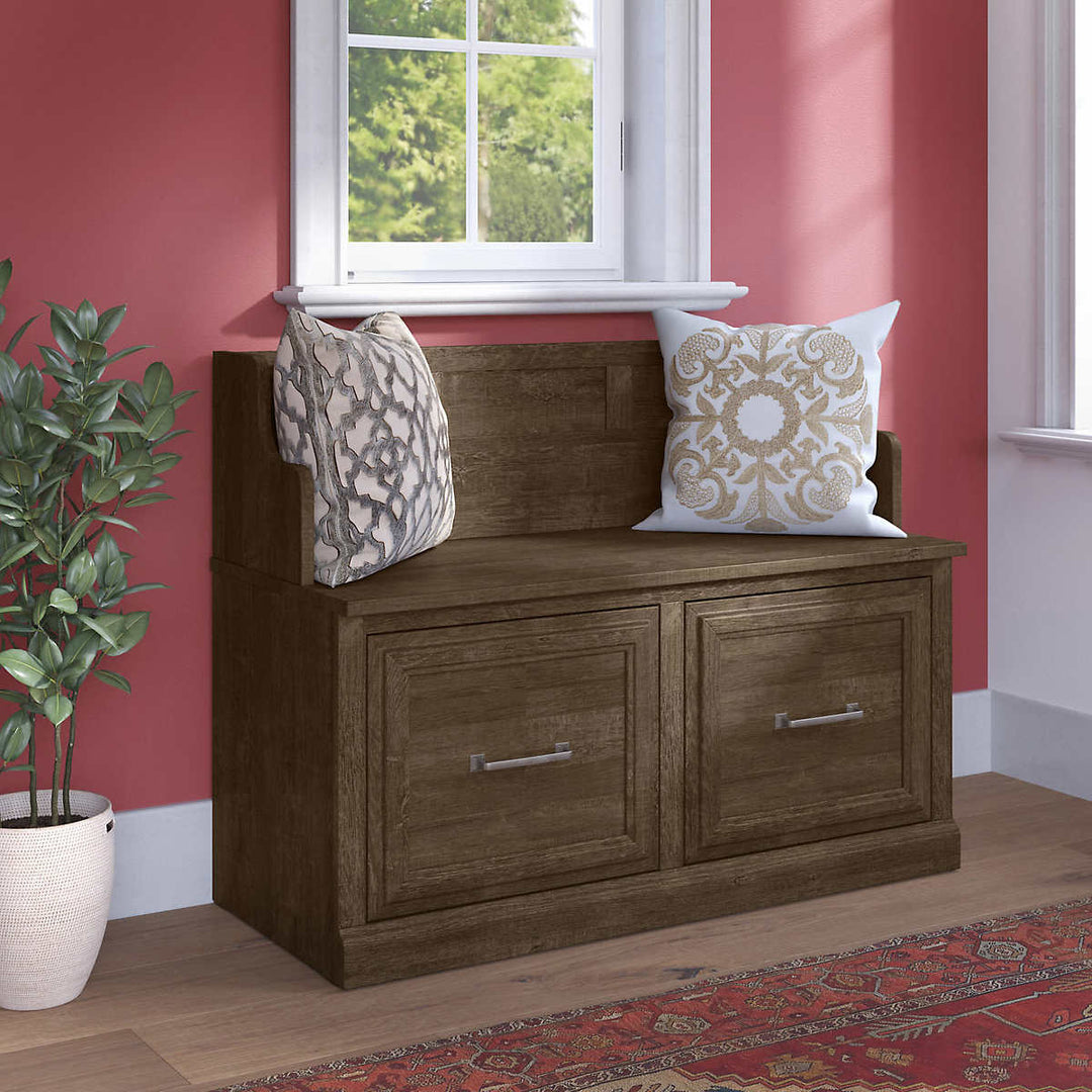 Bush Woodland Shoe Storage Bench with Doors