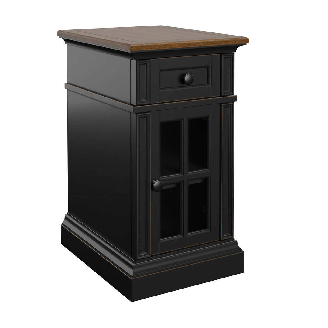 Tresanti - Table d'appoint noire avec alimentation - Nathaniel