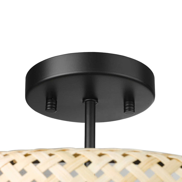 OVE - Makara Bamboo 1-Light Semi-Flush Mount Ceiling Fixture
