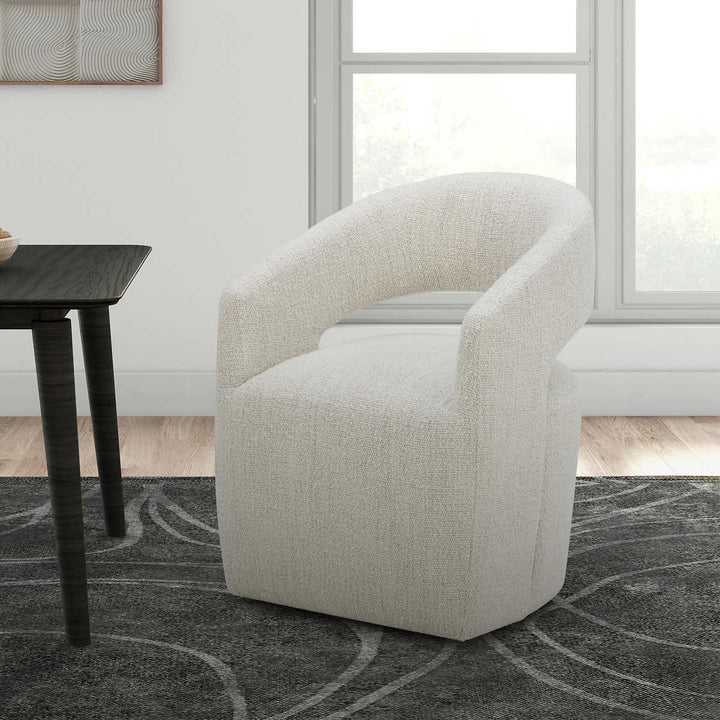 Gilman Creek Kaya - Chaise de salle à manger en tissu avec roulettes