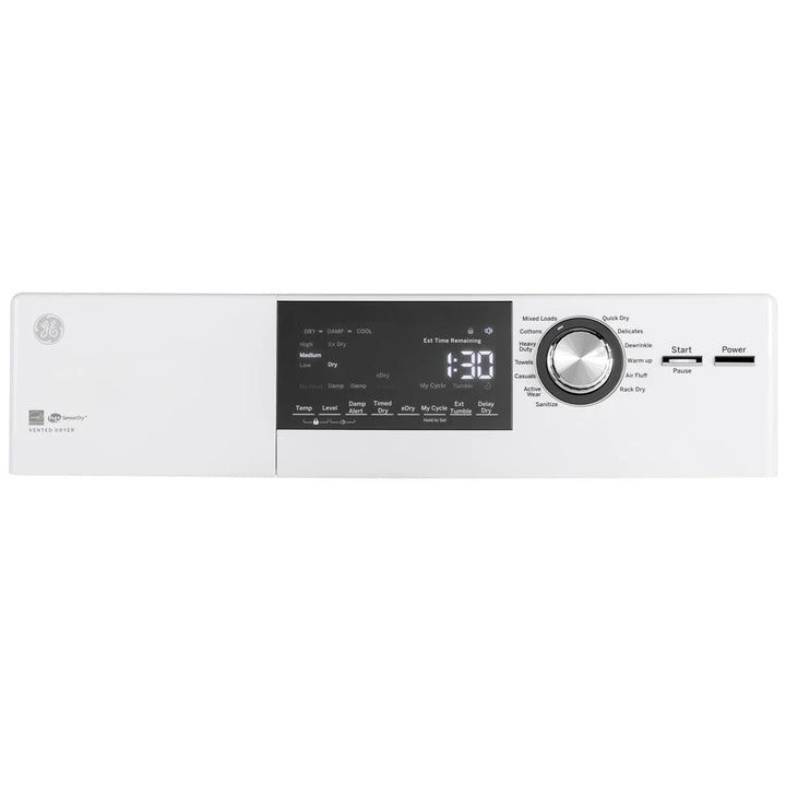 GE - Sécheuse électrique à ventilation blanche de 4,1 pi³ avec porte réversible