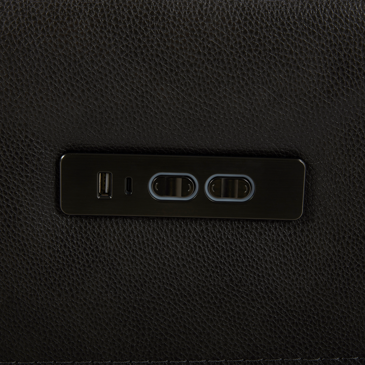 Aiden & Ivy - Sofa en cuir pleine fleur avec inclinaison motorisé