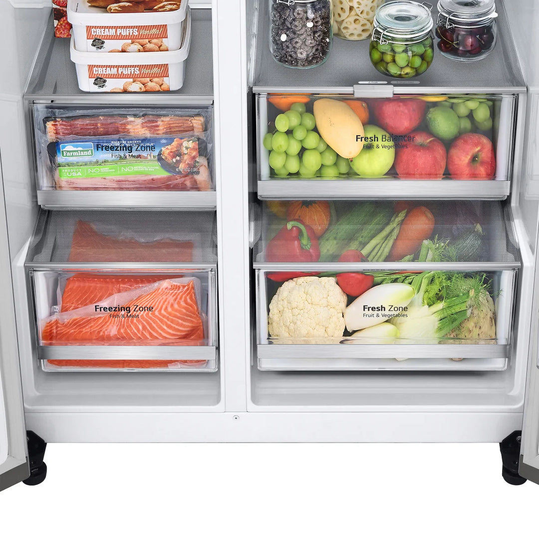 LG - Réfrigérateur côte à côte avec refroidissement de porte
