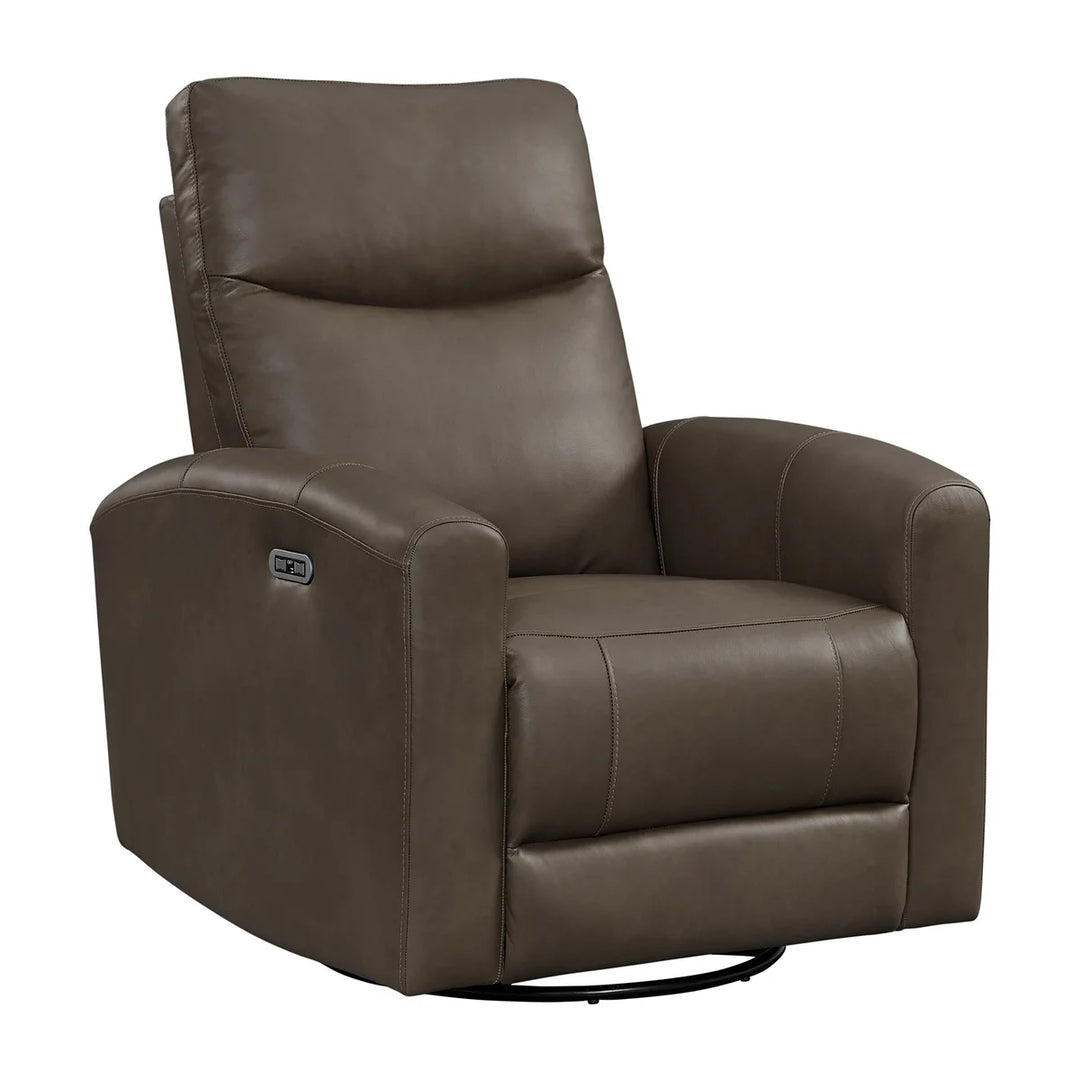 Northridge Home - Fauteuil en cuir pleine fleur pivotant à inclinaison motorisée