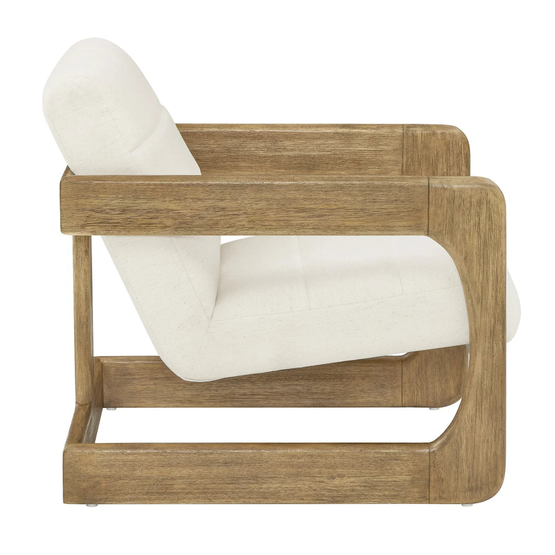 Thomasville – Fauteuil d’appoint en tissu avec base en bois