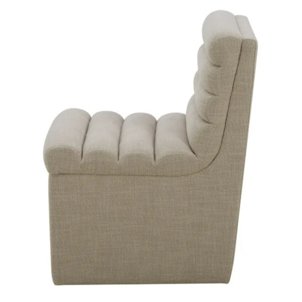 Aiden & Ivy - Fabric Armless Dining Chair with Casters