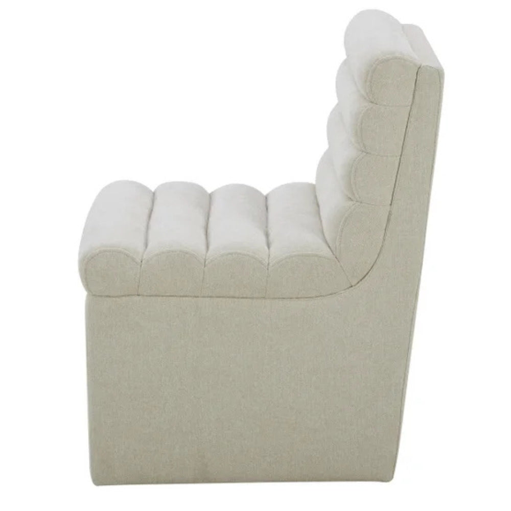 Aiden & Ivy - Fabric Armless Dining Chair with Casters