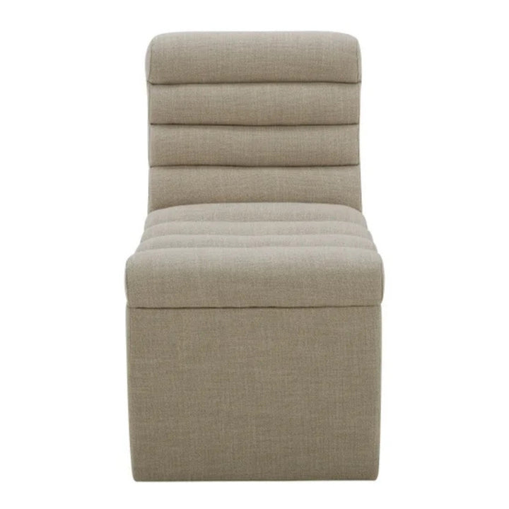 Aiden & Ivy - Fabric Armless Dining Chair with Casters