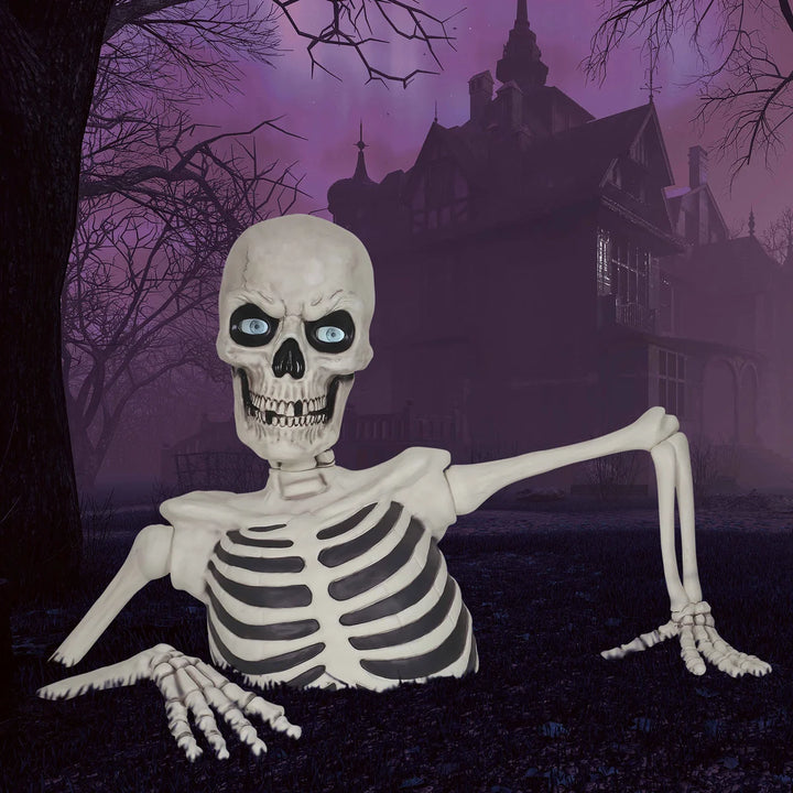 Squelette géant révolutionnaire d'Halloween avec yeux LCD
