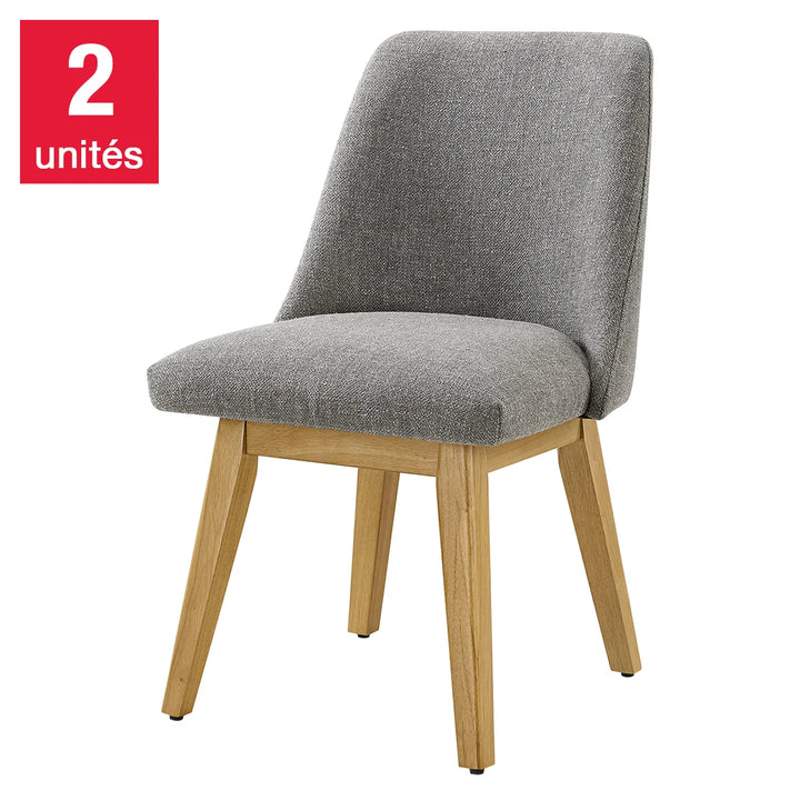 Aiden & Ivy - Ensemble de 2 chaises de salle à manger en tissu Destin