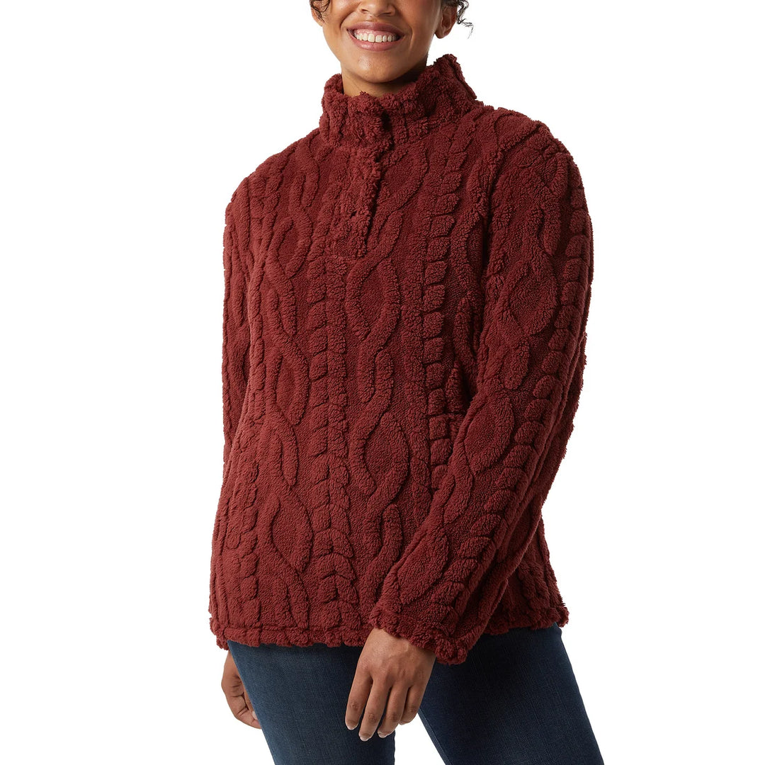 32 Degrées – Chandail en sherpa en tricot torsadé