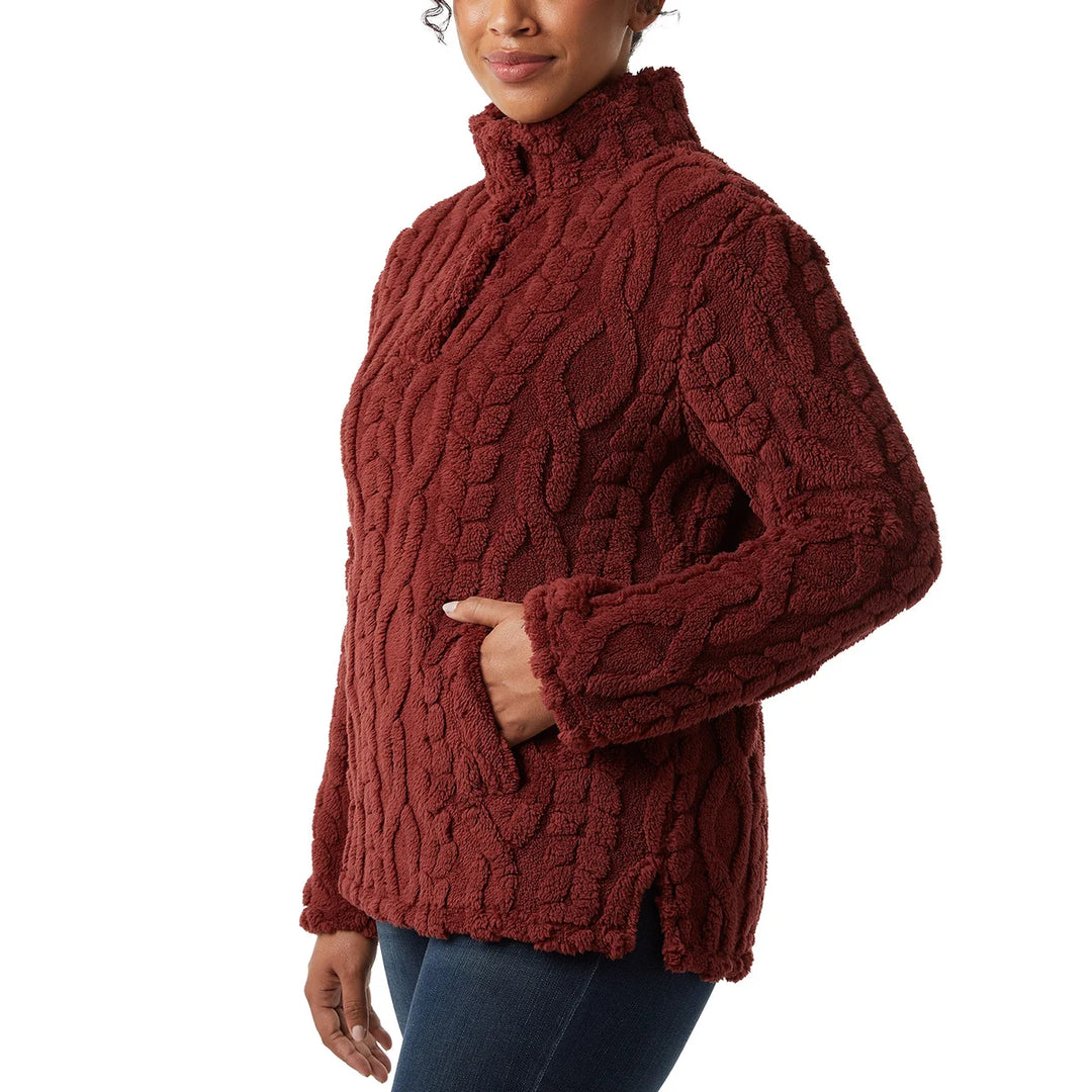 32 Degrées – Chandail en sherpa en tricot torsadé
