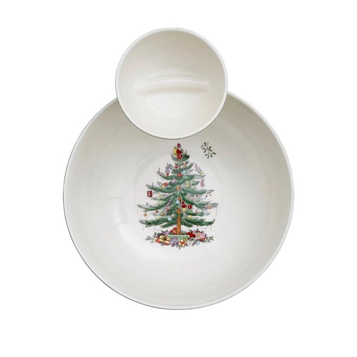 Christmas Tree Polka Dot Tiered Chip & Dip