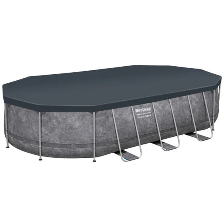 Bestway - Ensemble de piscine ovale hors-sol, Power Steel, 20 pi x 12 pi