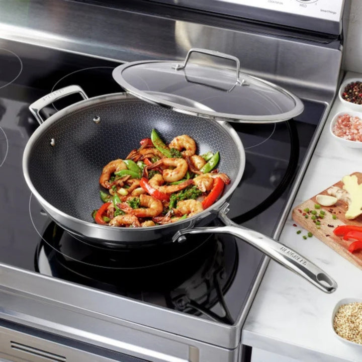 HENCKELS - Wok hybride en céramique antiadhésive à 3 plis Paradigm, 30 cm