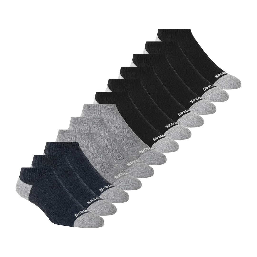 Skechers - Men's No-Show Socks, 12 Pairs