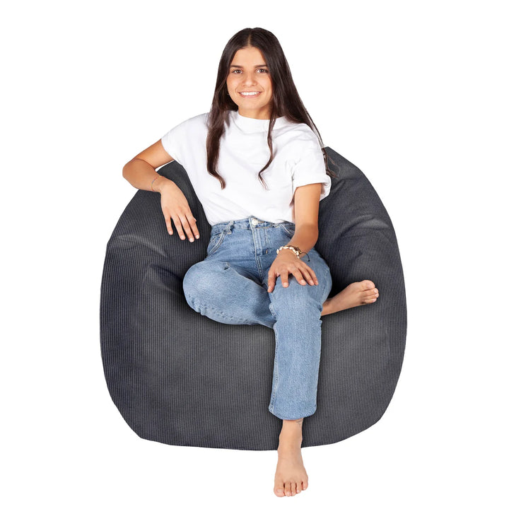Norka Living - Pouf en velours côtelé Loa