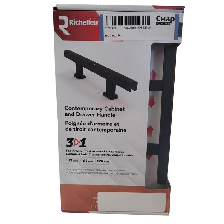Richelieu - Poignée d'armoire et de tiroir, paquet de 10 poignées