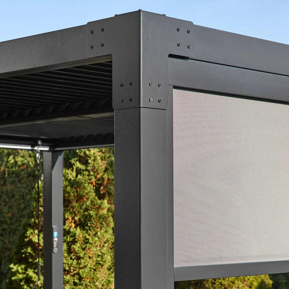 Sojag Austa - Pergola 10 x 13 pi avec LED et écran d'intimité