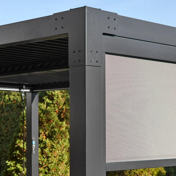 Sojag Austa - Pergola 10 x 13 pi avec LED et écran d'intimité