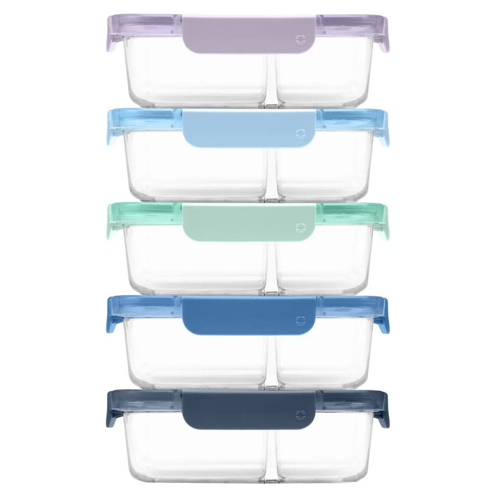 Ello - Ensemble de plat verrouillables en verre, 10 pièces