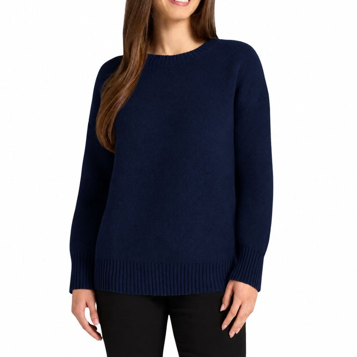 Matty M - Waffle Knit Crew Neck Sweater