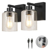 Globe Electric - Applique murale en verre rechargeable, paquet de 2