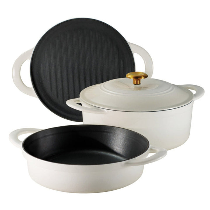 Tramontina - Ensemble de plats empilables en fonte émaillée, 4 pièces