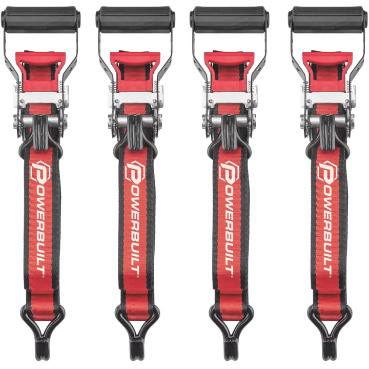 Powerbuilt - Ensemble de 4 sangles à cliquet de 3,8 cm × 4,8 m (1,5po × 16 pi)