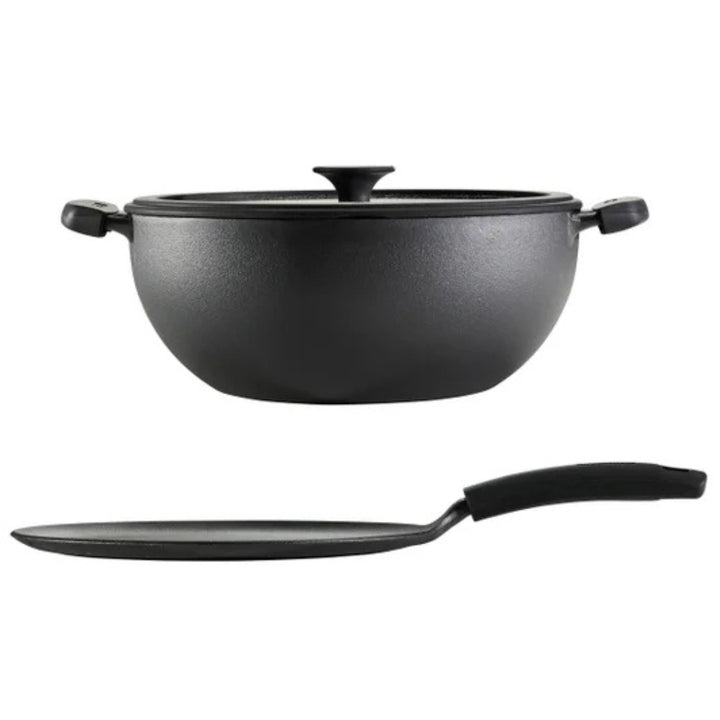 Tramontina - Kadai profond et Tawa plate en fonte, 3 pièces