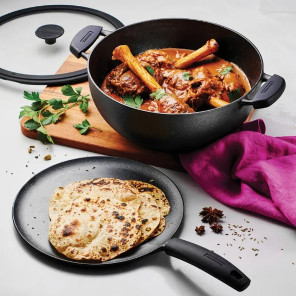 Tramontina - Kadai profond et Tawa plate en fonte, 3 pièces