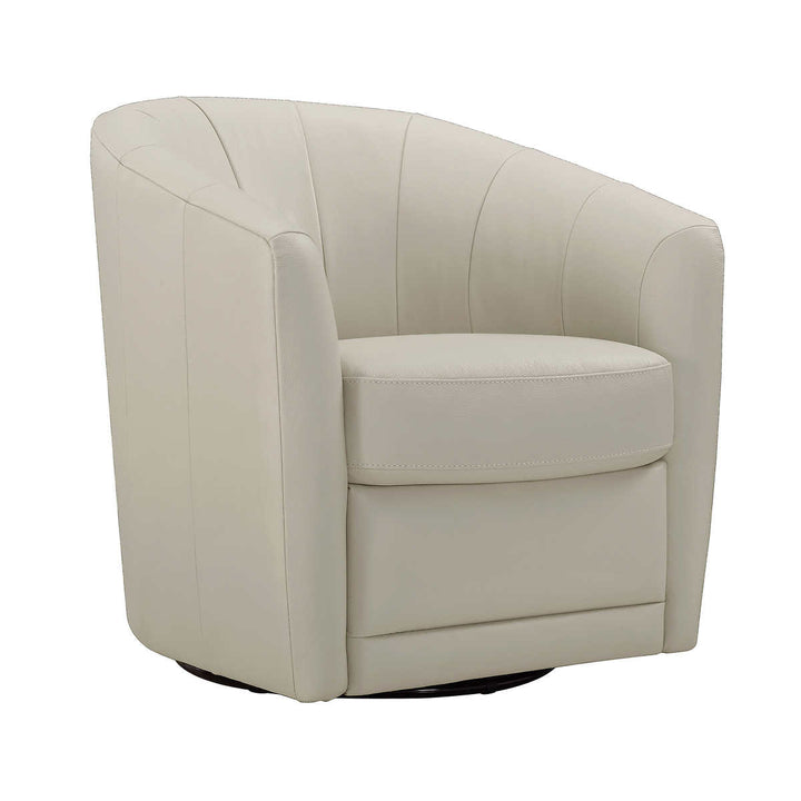 Natuzzi - Cora Chaise pivotante en cuir fleur supérieure