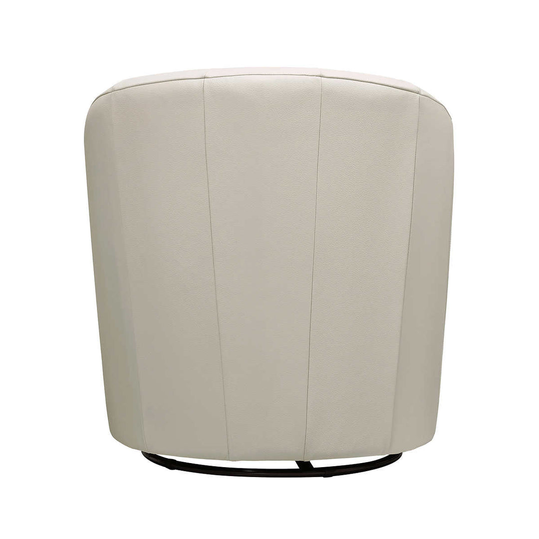 Natuzzi - Cora Chaise pivotante en cuir fleur supérieure