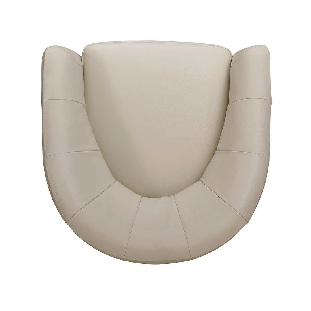 Natuzzi - Cora Chaise pivotante en cuir fleur supérieure