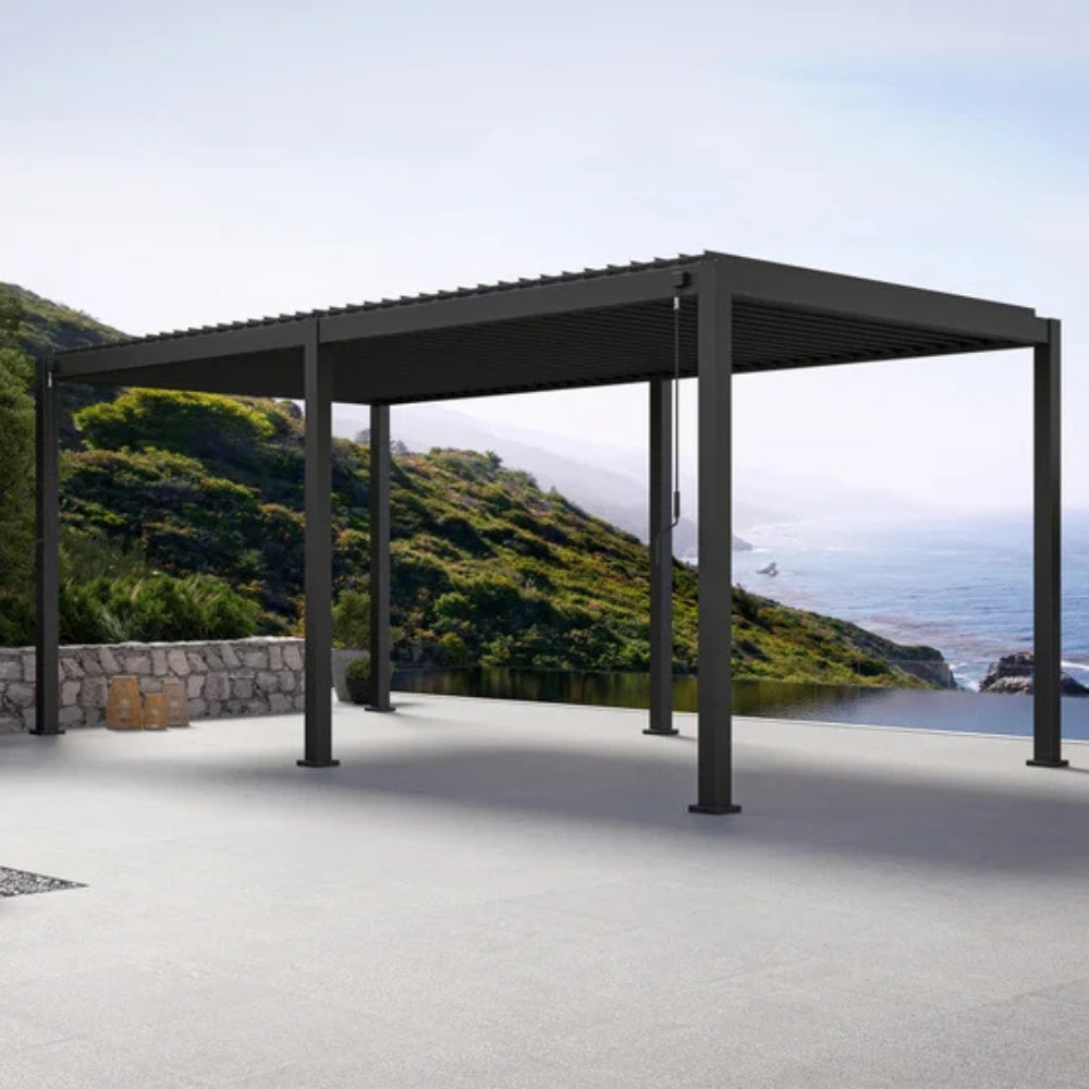 Zhejiang Zhengte Group - Pergola à Persiennes en aluminium Mirador, 10 pi x 20 pi
