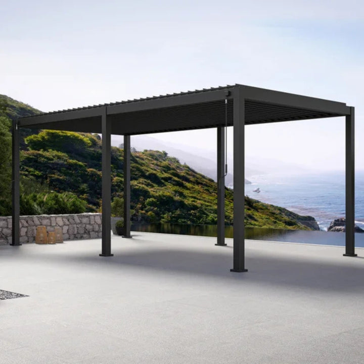 Zhejiang Zhengte Group - Pergola à Persiennes en aluminium Mirador, 10 pi x 20 pi