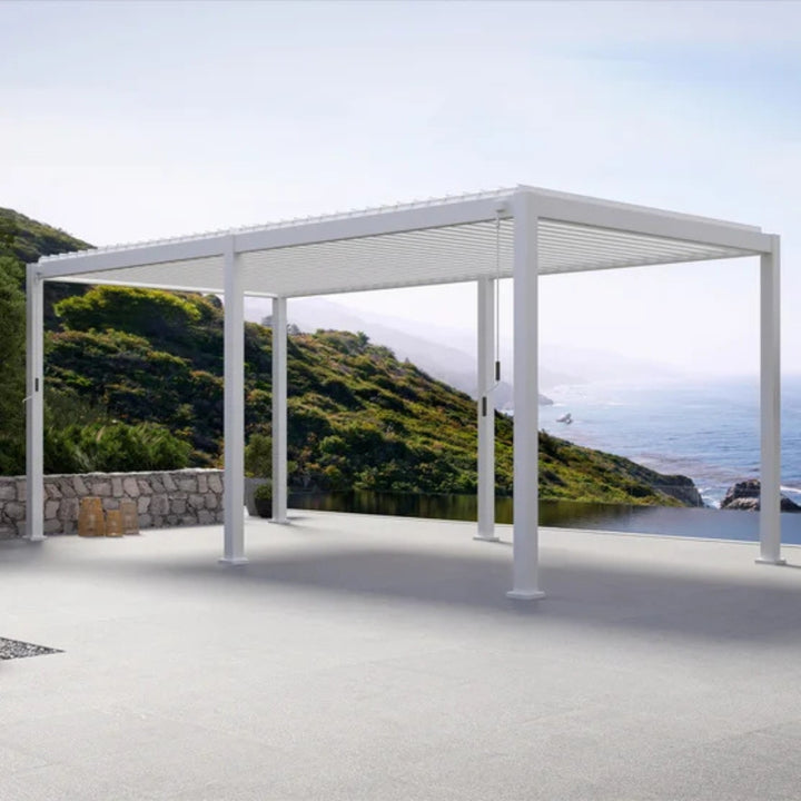 Zhejiang Zhengte Group - Pergola à Persiennes en aluminium Mirador, 10 pi x 20 pi