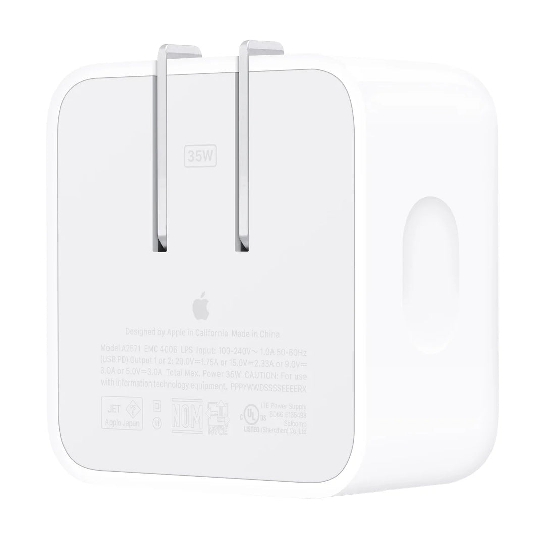 Apple - Adaptateur d’alimentation compact de 35 W à double port USB-C