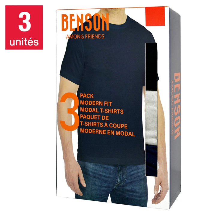 Benson - Crew Neck Modal T-Shirt, Pack of 3