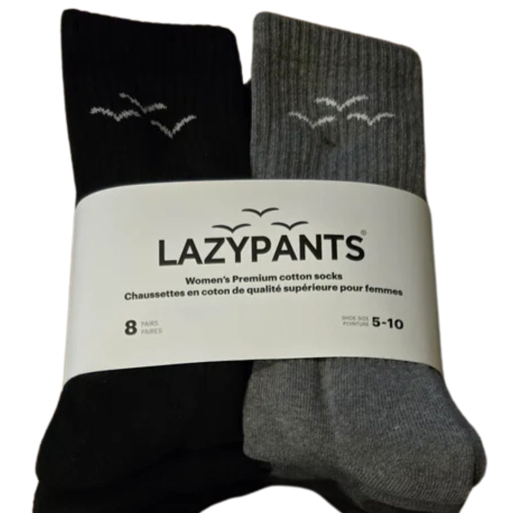 Lazypants - Premium Cotton Socks, 8 Pairs for Women